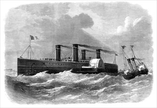 The Channel Railway Ferry: proposed steam-boat to convey the trains, 1870. Creator: Unknown.