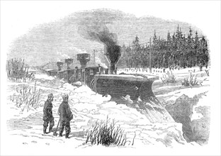 Snow-Plough on the Grand Trunk Railway of Canada, 1870. Creator: Unknown.