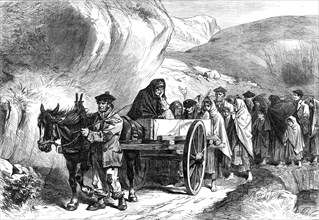 Sketches from Ireland: a funeral in Connemara, 1870. Creator: Unknown.