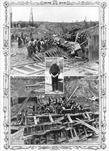 A disaster of which heroes were born: the Dock Disaster at Newport..., 1909. Creators: Illustrations Bureau, Bolak.