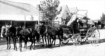 Manchester trade in Australia: a commercial traveller in the "back blocks", 1909. Creator: Unknown.