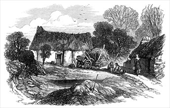 Sketches from Ireland: cabin at Clonfad, Westmeath, 1870. Creator: Unknown.