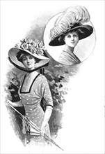 A pretty summer frock and hats, 1909. Creator: Unknown.