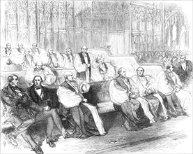 The bench of bishops during the debate in the House of Lords on the Irish Church Bill, 1869. Creator: Unknown.