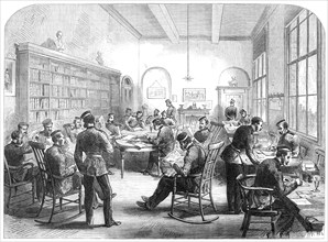 The Guards' Institute, Vauxhall-Bridge-Road: the Reading-Room, 1869. Creator: Unknown.