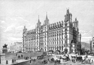 New railway hotel at the London and North-Western Terminus, Lime-Street, Liverpool, 1870. Creator: Unknown.