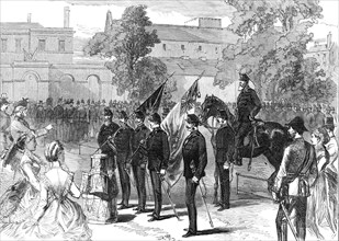 Presentation of Colours to the St. George's Volunteers, 1870. Creator: Unknown.