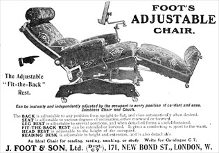 Foot's Adjustable Chair, 1909. Creator: Unknown.