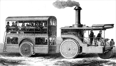 Road steamer and omnibus for the Indian Government, 1871. Creator: Unknown.