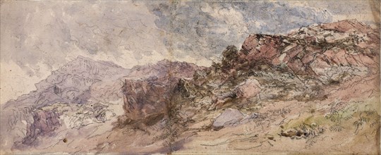 Welsh Crags, 1845-55. Creator: David Cox the Elder.