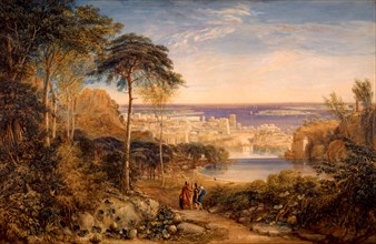 Carthage: Aeneas and Achates, 1825. Creator: David Cox the Elder.