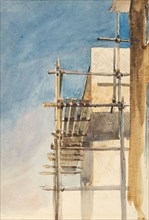 Sketch of Scaffolding, c1840s. Creator: David Cox the Elder.