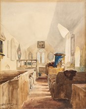 Interior of Norton Church, Staffordshire, 1831. Creator: David Cox the Elder.