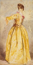 Drapery Study For Figure of Woman in Yellow Dress, c1820s. Creator: David Cox the Elder.