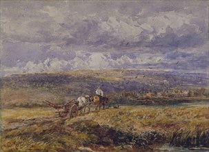 Carting Home the Plough, 1848. Creator: David Cox the Elder.