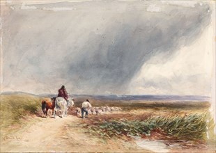 Moorland Scene, Driving Sheep, 1851. Creator: David Cox the Elder.