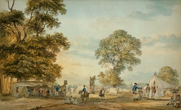 Encampment In Hyde Park During The Gordon Riots, 1780. Creator: Paul Sandby.