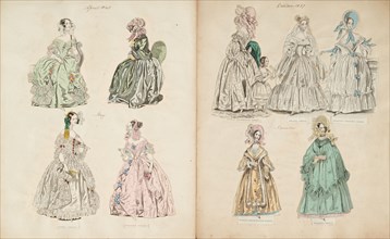 Costume plates, 1837, 1840. Creator: Unknown.