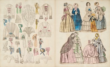 Costume plates, 1848, 1851. Creator: Unknown.