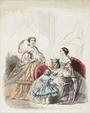 Fashion plate - Journal des Demoiselles, 1858. Creator: Gilquin & Dupain.