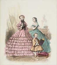 Fashion plate - Journal des Demoiselles III, 1860. Creator: Gilquin & Dupain.