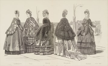 Fashion plate - Journal des Demoiselles, 1869. Creator: Imprimerie Dupuy.