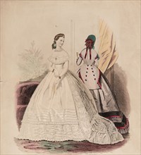 Fashion Plate - Petit Courrier des Dames 'Modes de Paris', 1850. Creator: Gilquin fils.