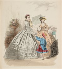 Fashion plate - Journal des Demoiselles VII, 1861. Creator: Gilquin & Dupain.