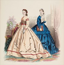 Fashion Plate - Petit Courrier des Dames 'Modes de Paris', 1865. Creator: Gilquin fils.