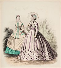 Fashion Plate - Petit Courrier des Dames 'Modes de Paris', 1866. Creator: Gilquin fils.