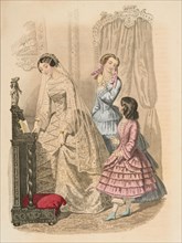 Fashion plate - Journal des Demoiselles V, 1851. Creator: Rossin.