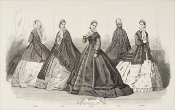 Fashion plate - Journal des Demoiselles V, 1865. Creator: A. Carrache.