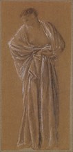 Female - Drapery Study of standing female Figure, 1864-65. Creator: Sir Edward Coley Burne-Jones.