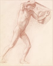 St George Series - Male Nude - Study of St George for 'St George slaying the Dragon', 1865. Creator: Sir Edward Coley Burne-Jones.