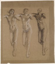 The Fates - Three Studies for one of the Lovers / or Cupid and Psyche, 1865. Creator: Sir Edward Coley Burne-Jones.