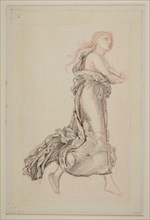 Female - Drapery Study of Flying Drapery, 1865-66. Creator: Sir Edward Coley Burne-Jones.