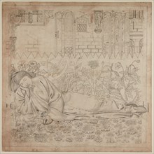 Chaucer's 'Legend of Good Women' - Chaucer Asleep, 1864. Creator: Sir Edward Coley Burne-Jones.