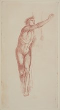 Male Nude - Study of Man Embracing Tree, 1868-69. Creator: Sir Edward Coley Burne-Jones.