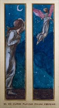 Cupid and Psyche - Study for the Palace Green Mural - Psyche gazes in despair at Cupid..., 1872. Creator: Sir Edward Coley Burne-Jones.