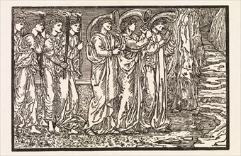 Cupid and Psyche - Procession of Musicians and Torchbearers accompanying Psyche to the..., 1880. Creator: Sir Edward Coley Burne-Jones.