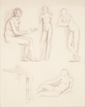 Female nude - five studies, 1865-1867. Creator: Sir Edward Coley Burne-Jones.