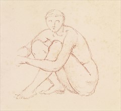 Female nude - study of a seated figure, c1860s. Creator: Sir Edward Coley Burne-Jones.