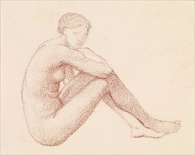 Female nude - study, 1864-1865. Creator: Sir Edward Coley Burne-Jones.