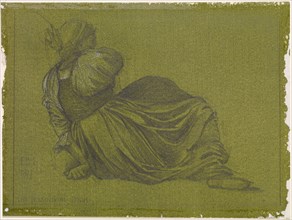 The Passing of Venus - Study of a seated Woman, 1877. Creator: Sir Edward Coley Burne-Jones.