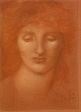 The Star of Bethlehem - Study for the Angel's Head, 1890. Creator: Sir Edward Coley Burne-Jones.