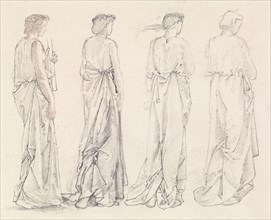 St George Series - Four Studies of Female Attendants for 'The Princess led to the Dragon', 1865-1866 Creator: Sir Edward Coley Burne-Jones.