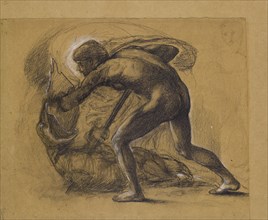 St George Series - Male Nude - Study for 'St George slaying the Dragon', 1865-1866. Creator: Sir Edward Coley Burne-Jones.