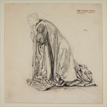 St George Series - Drapery Study of Kneeling Figure for 'The Petition to the King', 1865-66. Creator: Sir Edward Coley Burne-Jones.