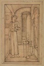 Pygmalion and the Image - Study for Pygmalion gazing at the Image, 1867. Creator: Sir Edward Coley Burne-Jones.