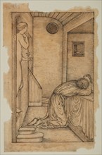 Pygmalion and the Image - Study for Pygmalion praying, 1867. Creator: Sir Edward Coley Burne-Jones.